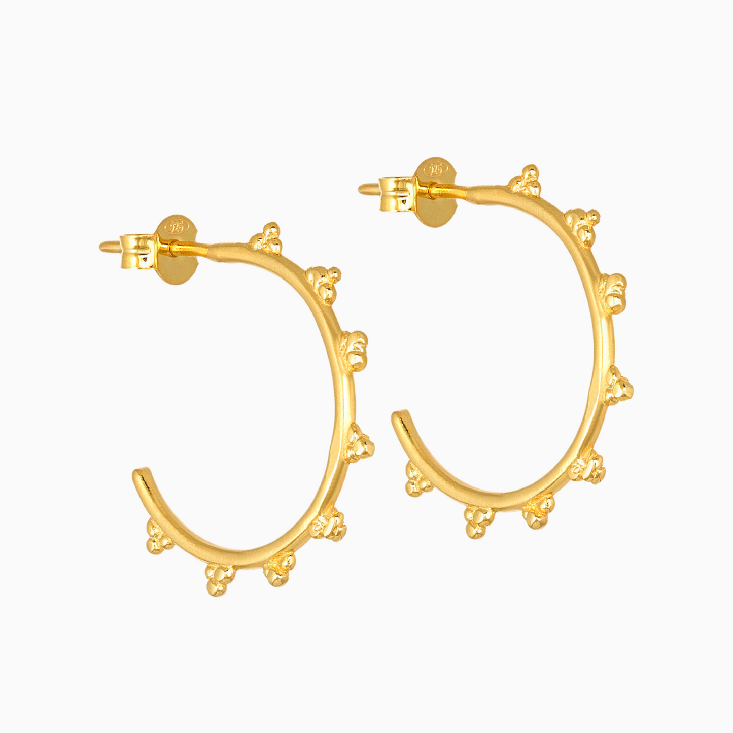 NORIDU Jewelry Bubbles pointed hoops in gold - Greek Jewellery Designer