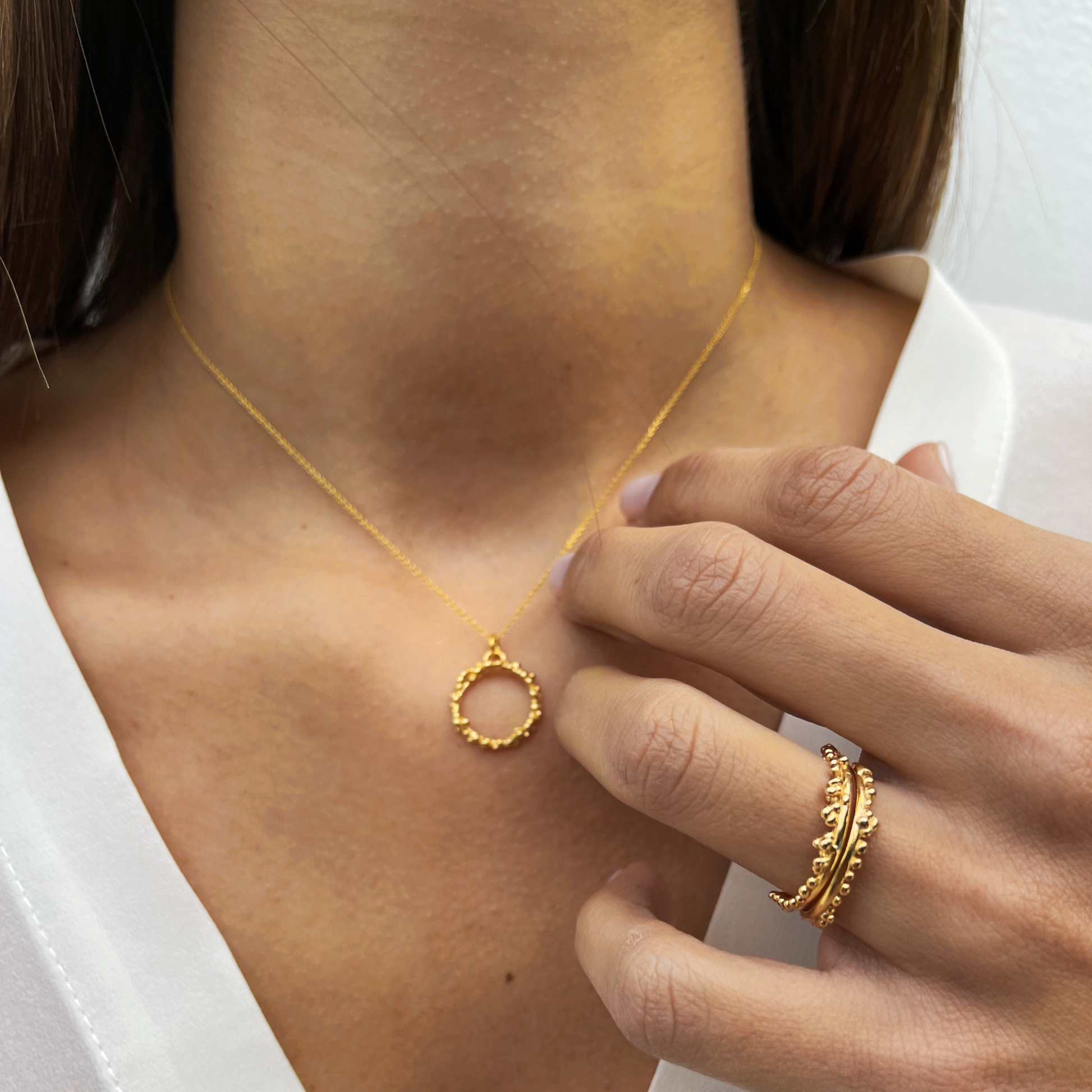 NORIDU Jewelry Bubbles Pendant in gold plated - Greek Jewellery Designer