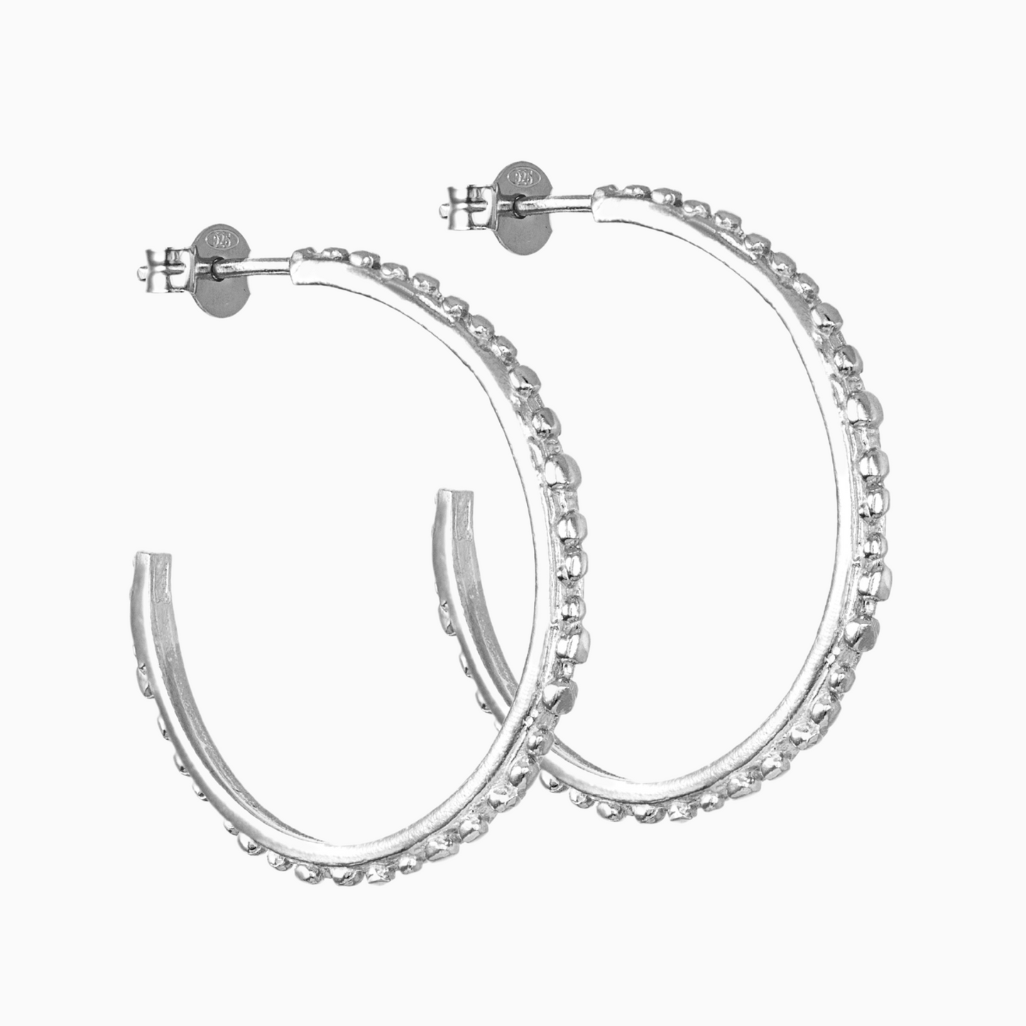 NORIDU Jewelry Bubbles large hoops earrings in gold plated 925 silver - Greek Jewellery Designer