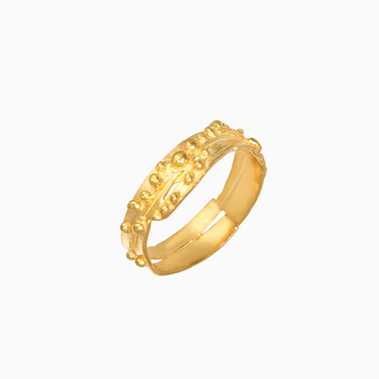 NORIDU Jewelry Sand & Bubbles ring in gold - Greek Jewellery Designer