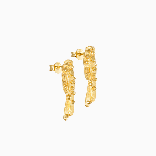 NORIDU Jewelry Sand & Bubbles Earrings in gold - Greek Jewellery Designer
